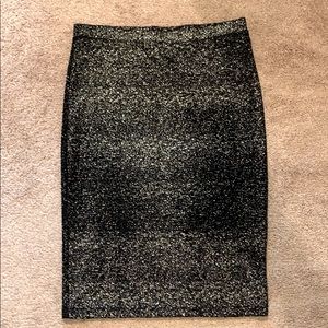 Black and gold pencil skirt